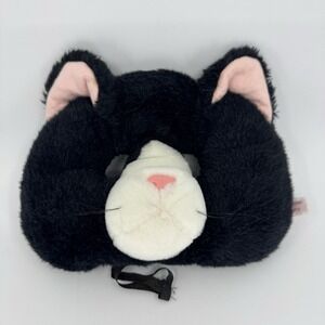 Vintage 80s Plush Cat Mask Tuxedo Costume Made in Korea Mervyn's Exclusive RARE